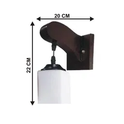 1ST TIME White & White Wood Traditional Frustum Shaped Wall Lamp image 3