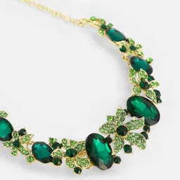 SOHI Gold-Plated Artificial Stones Studded Jewellery set image 2