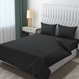 MOGNE FAB Grey Striped 210 TC King Bedsheet Set 2.28 m x 2.54 m-picture-8