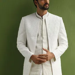 KALPRAAG Embroidered Jodhpuri Blazer With shirt & Trouser Sherwani Set image 1