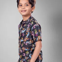 Tura Turi Boys Floral Opaque Printed Casual Shirt-picture-43