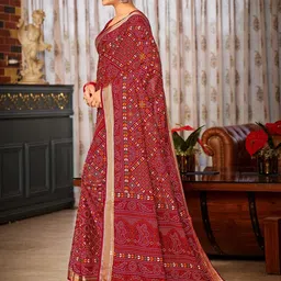 all about you Woven Design Saree With Blouse Piece image 2