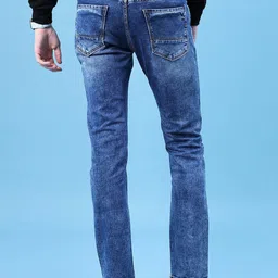 V-Mart Men Slim Fit Mid-Rise Light Fade Stretchable Jeans image 2