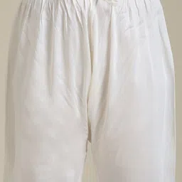 Manyavar Boys Floral Printed Mandarin Collar Thread Work Straight Kurta With Pyjamas image 3