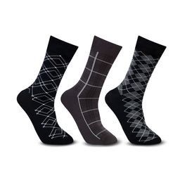 Bonjour Men Pack Of 3 Patterned Calf Length Socks-picture-29