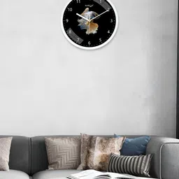 RANDOM White & Black Printed Contemporary Analogue Round Wall Clock image 3