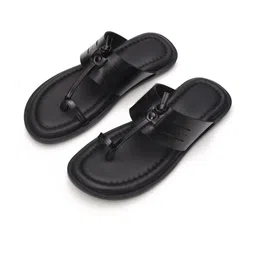 STEPHORN Men's Leather Toe-Loop Slippers with Padded Footbed-picture-11
