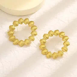 DressBerry Stainless Steel 18Kt Gold- Plated Anti Tarnish Korean Circular Shaped Studs-picture-40