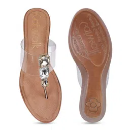 Catwalk Women Textured PU Wedge Sandals image 4