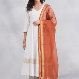 Fabindia Zari Work Cotton Silk Dupatta image 2