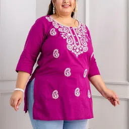 ROPADEMODA Women Plus Size Cotton Straight Kurtas-picture-29