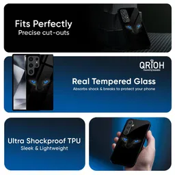 QRIOH Graphic Printed Lightweight Silicone Samsung Galaxy S23 Ultra 5G Glass Back Case image 5