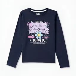 R&B Girls Typography Printed Round Neck Cotton T-shirt-picture-23