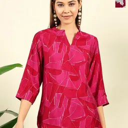 THE FAB FACTORY Women Pack Of 2 Printed V-Neck Tops-picture-37
