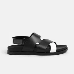 Metro Men Leather Slip-On Medium Cushioning Velcro Comfort Sandals image 4