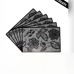 Aura 6Pcs Black & White Printed Table Placemats image 5