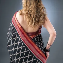 BAEDESI Silk Blend Handloom Maheshwari Saree image 5