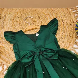 Shoryam Fashion Cape Sleeve Net A-Line Dress image 5