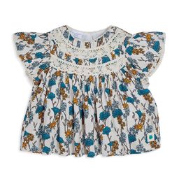 My Milestones Floral Print Flutter Sleeve Cotton Top-picture-30