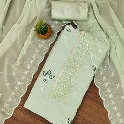 SAINOOR Embroidered Silk Georgette Unstitched Dress Material-picture-38