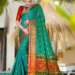 AKSH FASHION Woven Design Paithani Saree-image-95