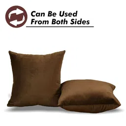 Yellow Weaves Coffee Brown 5 Pieces Velvet Square Cushion Covers image 5