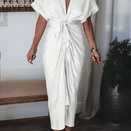 StyleCast x Revolte Women Side Tape Shirt Maxi Dress-picture-40