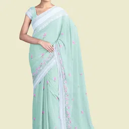 The Chennai Silks Women Floral Embroidered Bhagalpuri Saree-picture-10
