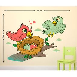 LANSTICK Green & Red Bird Printed Waterproof Wallpaper-picture-13
