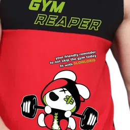 SLOWLORIS Pack Of 2 Printed Combed Cotton Gym Vests image 4