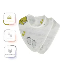 Attica Tracery 2Pcs Printed Pure Cotton Soft & Absorbent Baby Bibs image 3