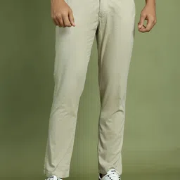 Indian Needle Men Relaxed Tapered Fit Easy Wash Chinos Trousers-image-86