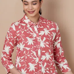 Melange by Lifestyle Ethnic Motifs Printed Shirt Collar Kurti-picture-22