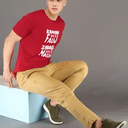 BRAWNY BATTLER Men Typography Printed Round Neck Cotton T-shirt image 4