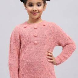 Monte Carlo Girls Self design Round Neck Full Sleeve Pullover Sweaters-picture-4