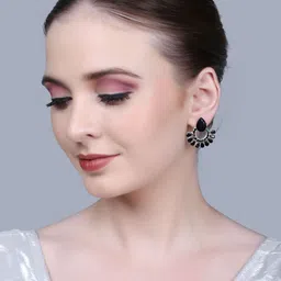 PUJVI Artificial Stones Studded Contemporary Studs image 4
