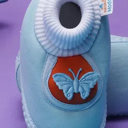 NESKA MODA Kids-Unisex Blue Cotton Booties image 2