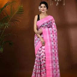 DESH BIDESH Ethnic Motifs Pure Cotton Tant Saree-image-90
