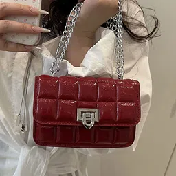 LULU & SKY PU Structured Satchel with Quilted image 2