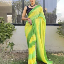 HERE&NOW Striped Pure Chiffon Jamdani Saree-picture-20