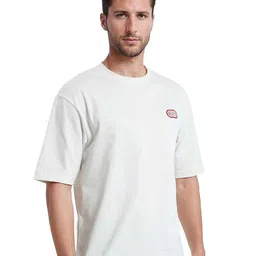 RARE RABBIT Men Printed Drop-Shoulder Sleeves Applique Boxy T-shirt image 5