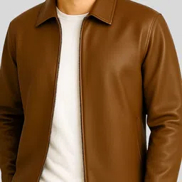 Raxedo Men Leather Bomber Jacket image 3