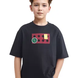 RARE ONES Boys Geometric Printed Round Neck Cotton Oversized T-shirt-picture-37