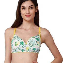 samvar Women Cotton Pink,Green,Yellow Padded Non-Wired Lingerie Bra Sport wear Gym Crop Tank Top image 4