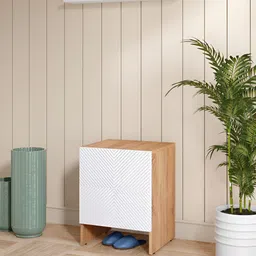 ROCCO Trudo Modular Brown & White 2-Layer Cabinet Shoe Rack image 3