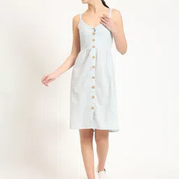 CORSICA Women Ethnic Motif Print Gathered or Pleated Shoulder Straps Fit & Flare Dress-picture-33