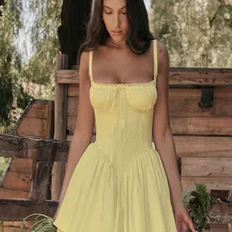 KPOP Shoulder Straps Fit & Flare Mini Dress-picture-14