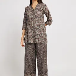 Span Women Floral Printed Regular Pure Cotton Kurta with Palazzos-image-6