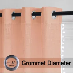 HOMEMONDE Peach-Coloured 2 Pieces Sheer Cotton Window Curtain image 2