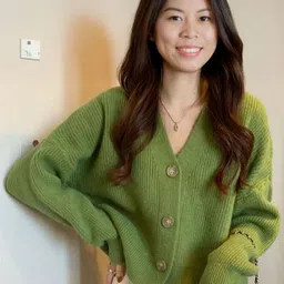 StyleCast Women Solid Long Sleeves V-Neck Oversized Crop Cardigan-picture-35